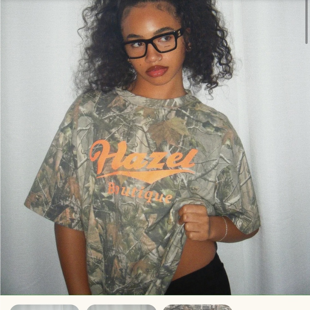 Hazel Boutique HB Hunter Tee Camouflage with Orange Logo